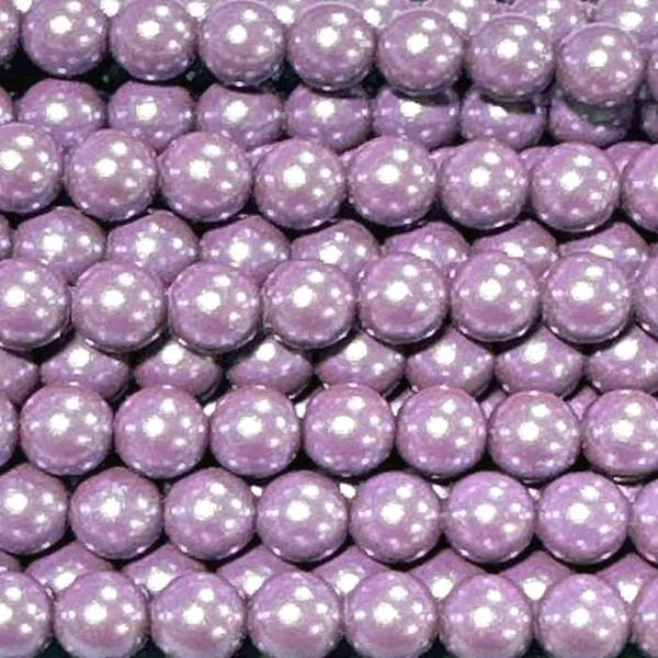 2mm Czech Glass Pearls, Iridescent Purple Grey (Qty: 50)