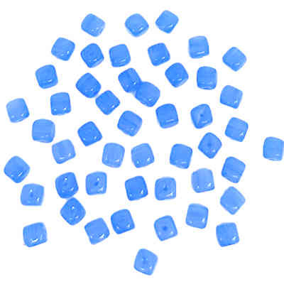 5mm Czech Glass 4mm Cube Seed Beads, Light Blue (Qty: 10 gr., approx 49-50 beads)