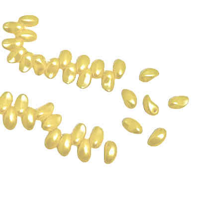 1-Hole Lily Petal Beads, Pastel Sunshine Yellow, 4 x 6mm (Qty: 40)