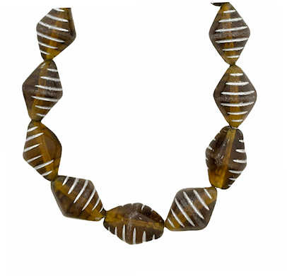 Ribbed Bicone Oval Beads,  9x13mm, Topaz with Silver Wash  (Qty: 15)*