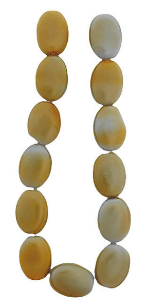 Czech Glass Oval Beads, 9x11mm, Grey/Brown ( Qty: 13)*