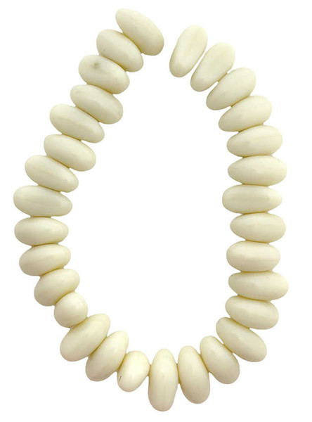 Kidney Bean Glass Beads, 8x14mm, Ivory  (Qty: 28)*