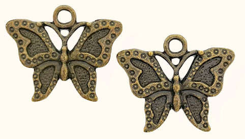 Butterfly Charms,  Bronze-Plated, 23.5 x 16mm  (Qty: 2)*