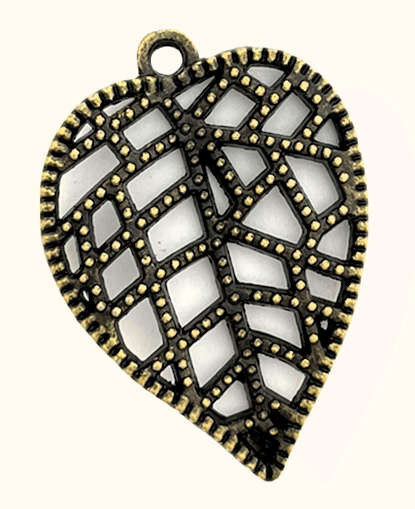 Leaf #7,  Bronze-Plated, 21 x 27.5mm (Qty: 1)*