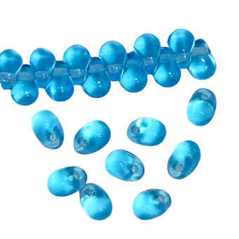 4 x 6mm Drop Beads, Transparent Aqua (Qty: 85)