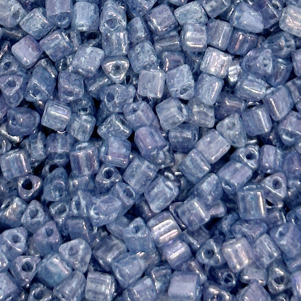 Size 8 Triangle Beads 8-Y102, Lavender Grey Hybrid Luster (Qty: 25 gr.)