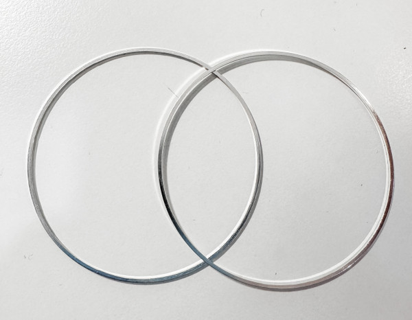 60mm Circle Connectors, Silver-Plated Brass (Qty: 2)