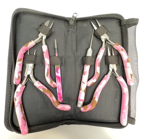 Pink Camouflage Tool Kit w/Zippered Case 
