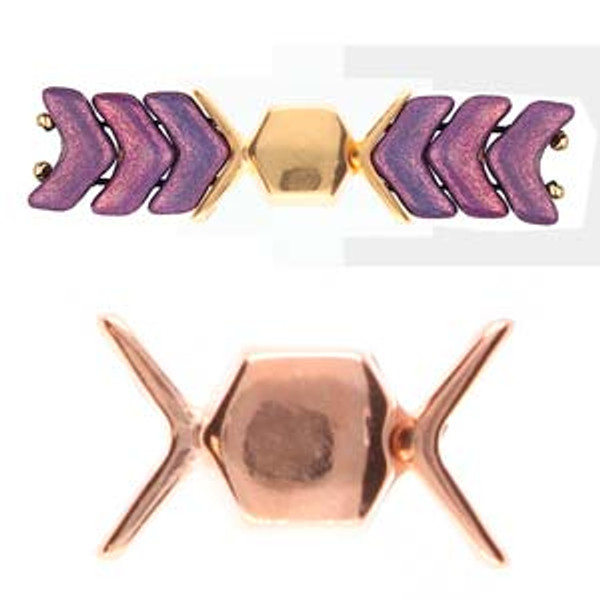 Cymbal Vorino, Chevron Magnetic Clasp, Rose Gold-Plated (Qty: 1)