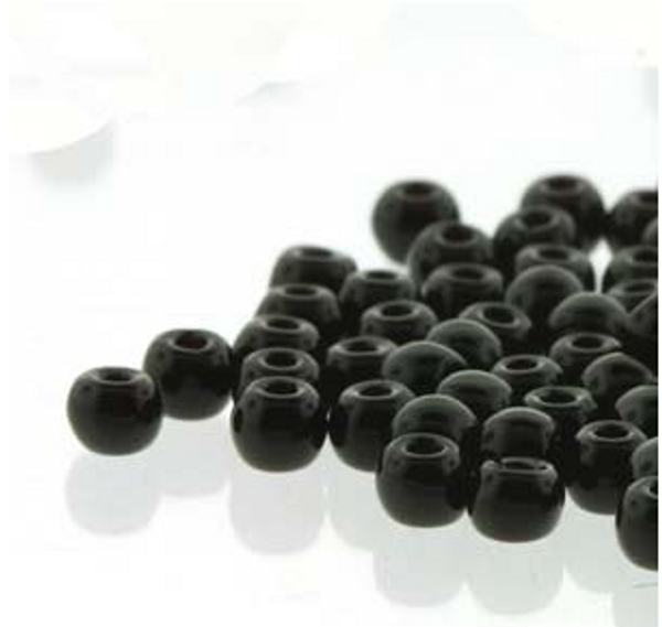 2mm Round Glass Beads, Jet Black (Qty: 50)