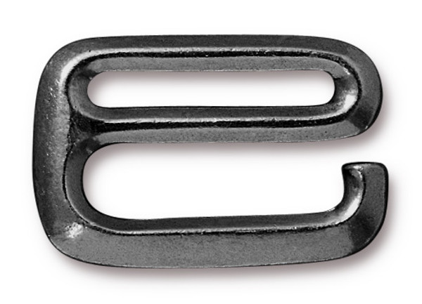 TierraCast E-Hook Clasp, Black-Plated, 28 x 18mm (Qty: 1)