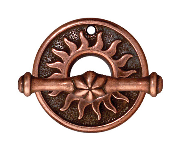 TierraCast Del Sol Toggle Clasp, Antique Copper-Plated (Qty: 1)