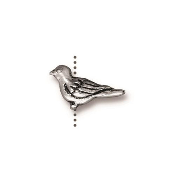TierraCast Paloma Dove Bead, Antique Silver, 14 x 8mm (Qty: 2)
