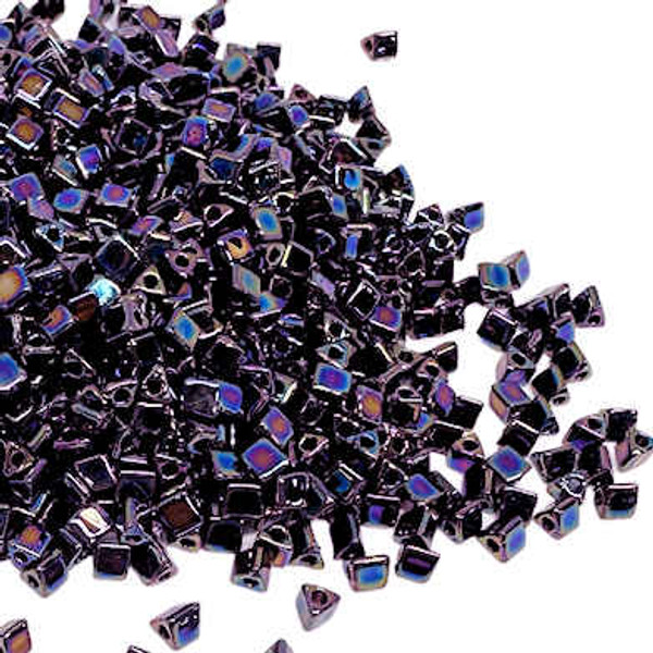 Size 10 Miyuki Sharp Edge Triangles - Metallic Variegated Blue Iris (31 gr.)