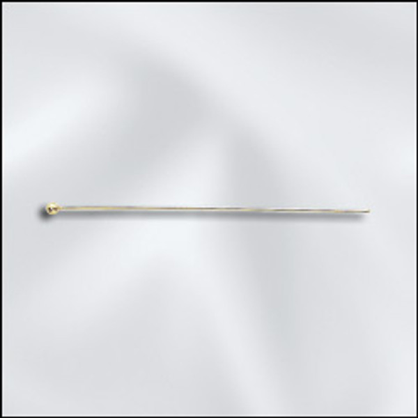 Ball Headpins, Gold-Plated, 2" long, 24 gauge thick (Qty: 10)