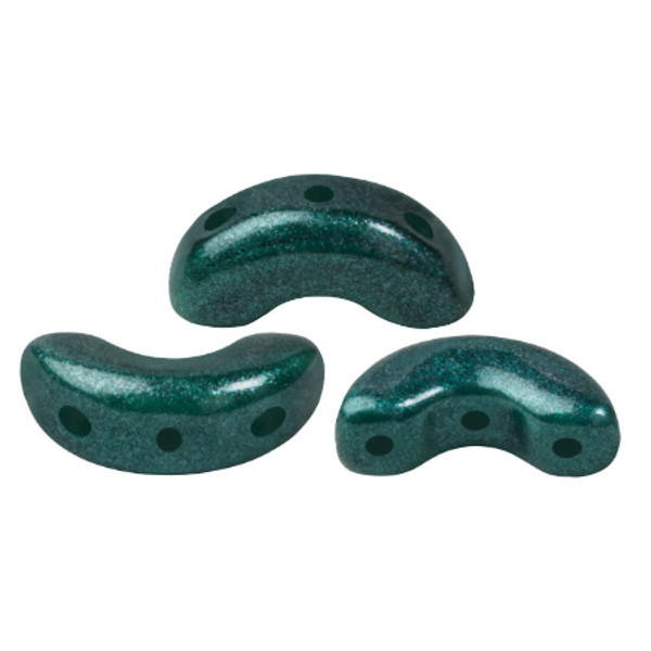Arcos par Puca Beads, Matte Metallic Green Forest (Qty: 25)