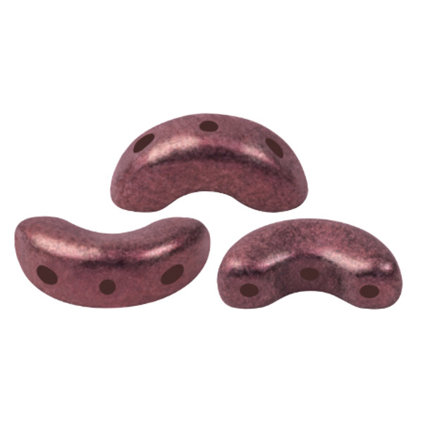 Arcos par Puca Beads, Matte Metallic Old Red (Qty: 25)