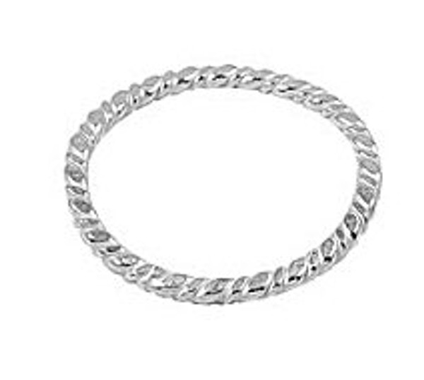 Sterling Silver Twisted Circle Component, 27 mm (Qty: 2)
