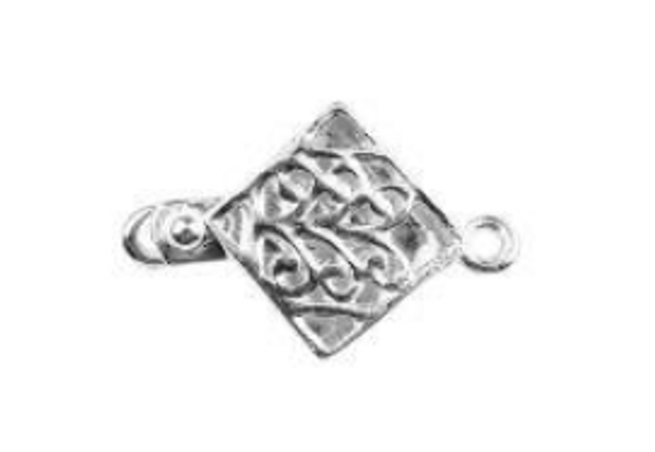 Sterling Silver Overlay Single Hole Multi-Strand Clasp, 28 x 17mm (Qty: 1)