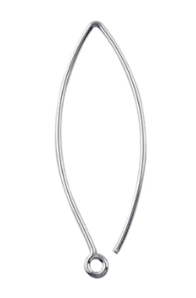 Sterling Silver Overlay Marquise Shape Earwires, 30mm, 20 ga. (Qty: 1 pr)