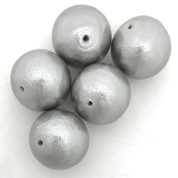 Miyuki Cotton Pearls, Grey (12mm) (Qty: 5)