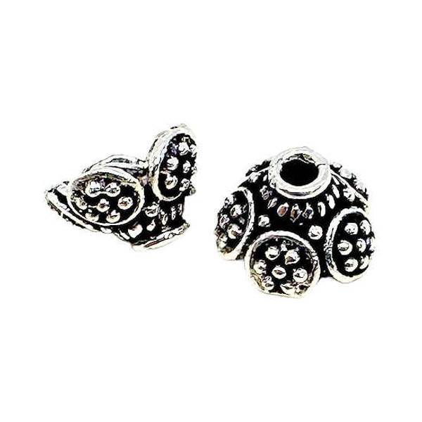 Sterling Silver Overlay Bead Cap, 6mm ID (Qty: 1 pr.)