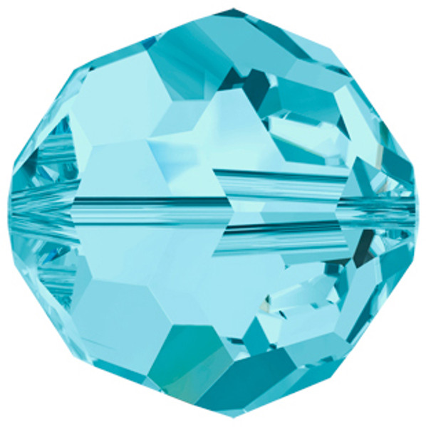 Brilliance 5000, 6mm Crystal Rounds, Aquamarine (Qty: 1) Min Qty 2