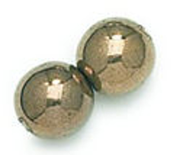 8mm Round Glass Bead, Light Bronze (Qty: 20)