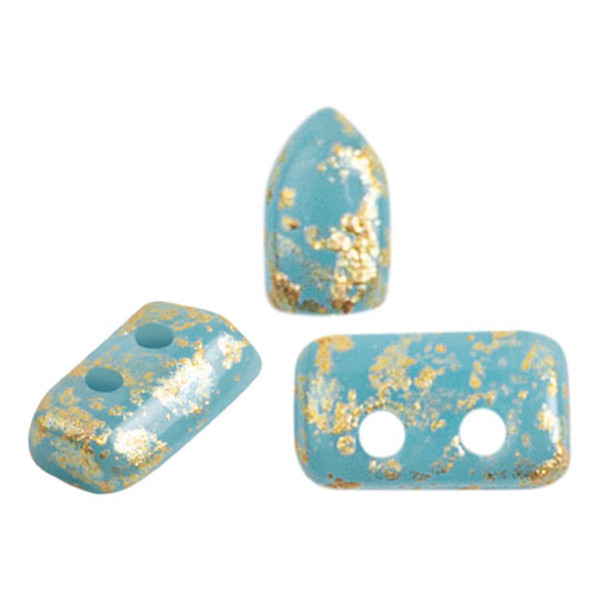 Piros par Puca Beads, Opaque Aqua Splash (5 grams/~75 beads)