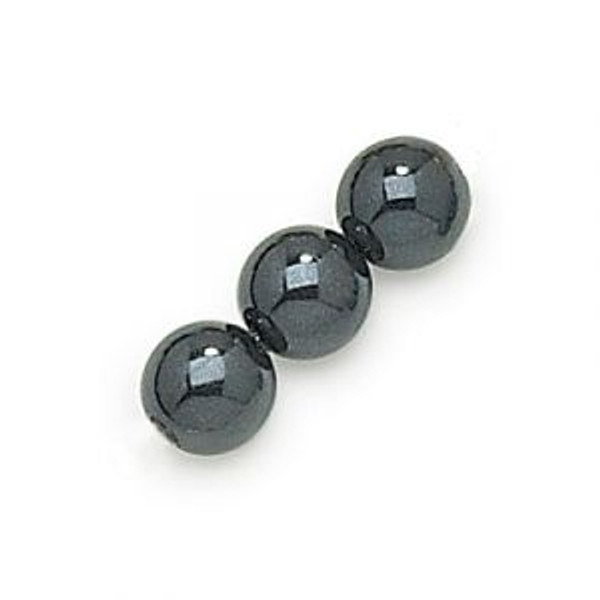 10mm Czech Glass Pearls, Sable Black (Qty: 15)