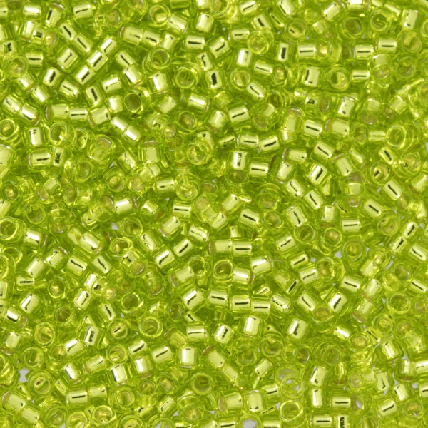 TOHO Aiko 11-24, Transparent Silver-Lined Lime Green (5 grams)