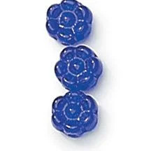 6mm Czech Glass Cobalt Daisy Flowers (Qty: 25)