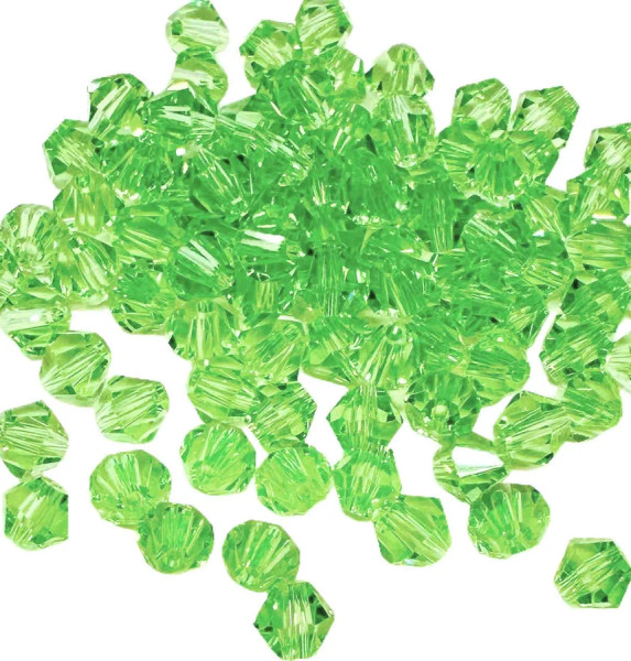 4mm Chinese Bicones, Peridot (Qty: 100)