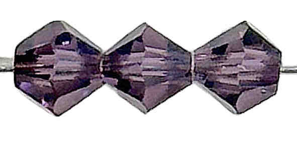 4mm Chinese Bicones, Amethyst (Qty: 100)