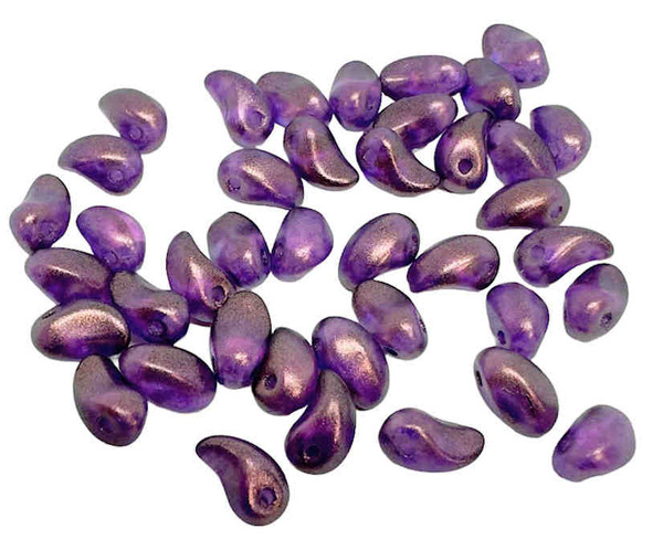 Lily Petal Beads, 6x4mm, Halo Amethyst (Qty: 40)