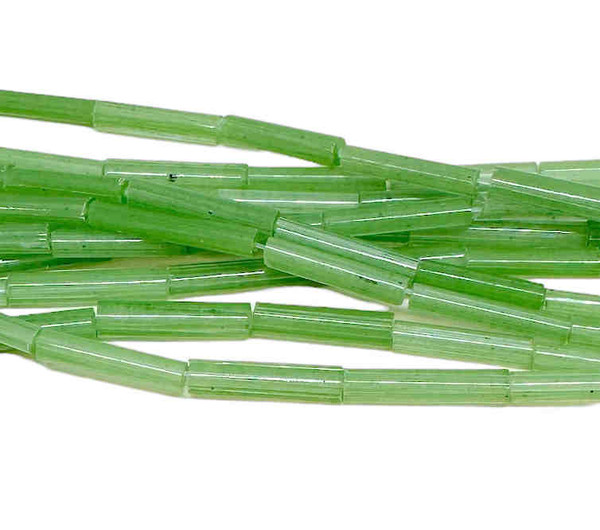 Antique Venetian Bugle Beads, Greasy Green 22-Inch @ 50 Pcs (1930's)