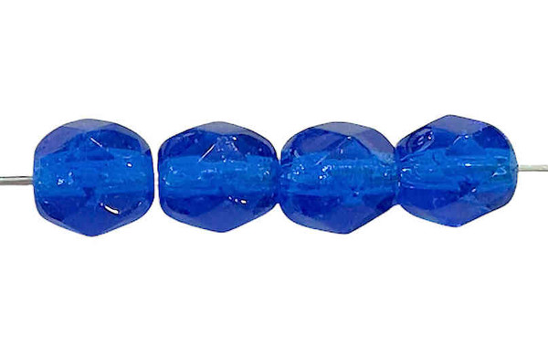 6mm Fire Polish, Capri Blue (Qty: 25)
