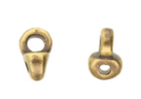 Cymbal Remata, SuperDuo Bead Ending, Antique Brass Plate, 4.6 x 5.3mm (Qty: 6)