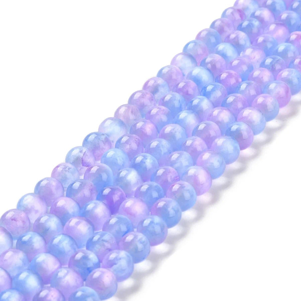 Selenite 8mm Smooth Rounds, Violet/Blue (BLURPLE!) (15.5" strand)