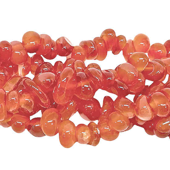 Red Agate (Carnelian) 6-9mm Smooth Chip Beads (15.5" strand)