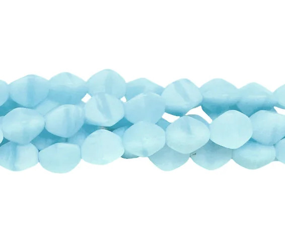 Pinch Beads, Matte Robins Egg Blue, 8x7mm (~30 beads/7.5")