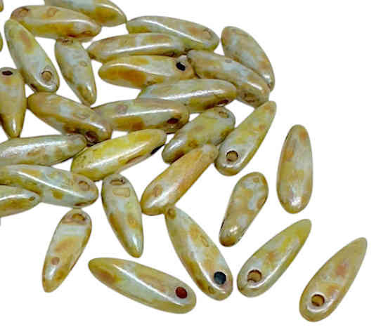 Fringe Dagger Beads, Blue/Green Travertine, 3x11mm (Qty: 40)