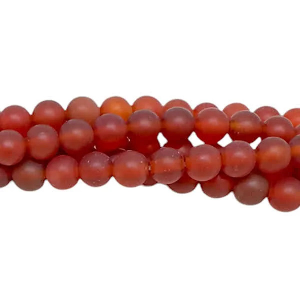 Matte Carnelian 6mm Rounds (8" strand, 33 beads)