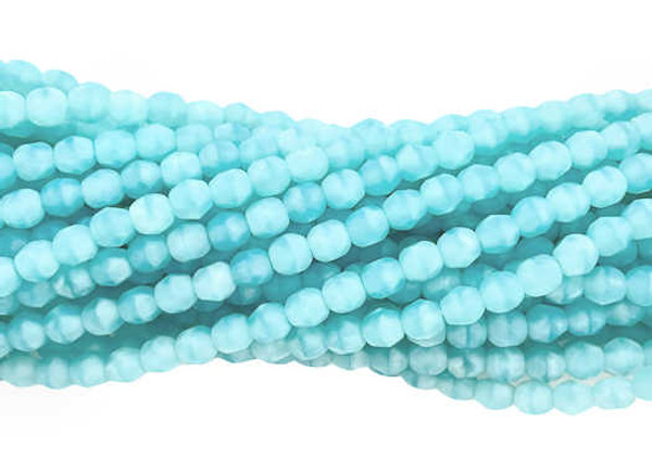 4mm Fire Polish, Matte Sea Foam  (Qty: 50) OVERSTOCK