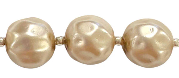 10mm Czech Glass Round Baroque Pearls, Satin Taupe (15 Pcs)