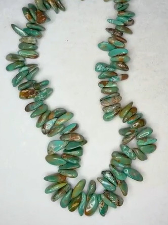 Turquoise Smooth Top-Drilled Drops, Large Set (16" strand) Stabilized