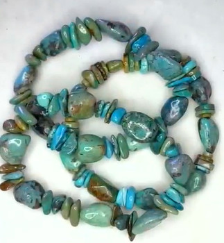 Hubei Turquoise Nugget & Chips Bracelet, ~9-11mm ( ~7.5")