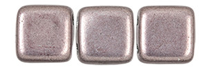 2-Hole Tile Beads, Saturated Metallic Mauve (Qty: 25)