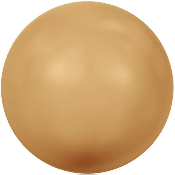 14mm Swarovski Pearls, 5811 (1.4mm hole) Bright Gold (Qty: 2)