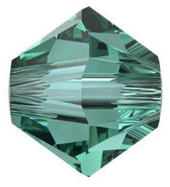 Swarovski 5328, 3mm Bicone, Caribbean Green (Qty: 25)